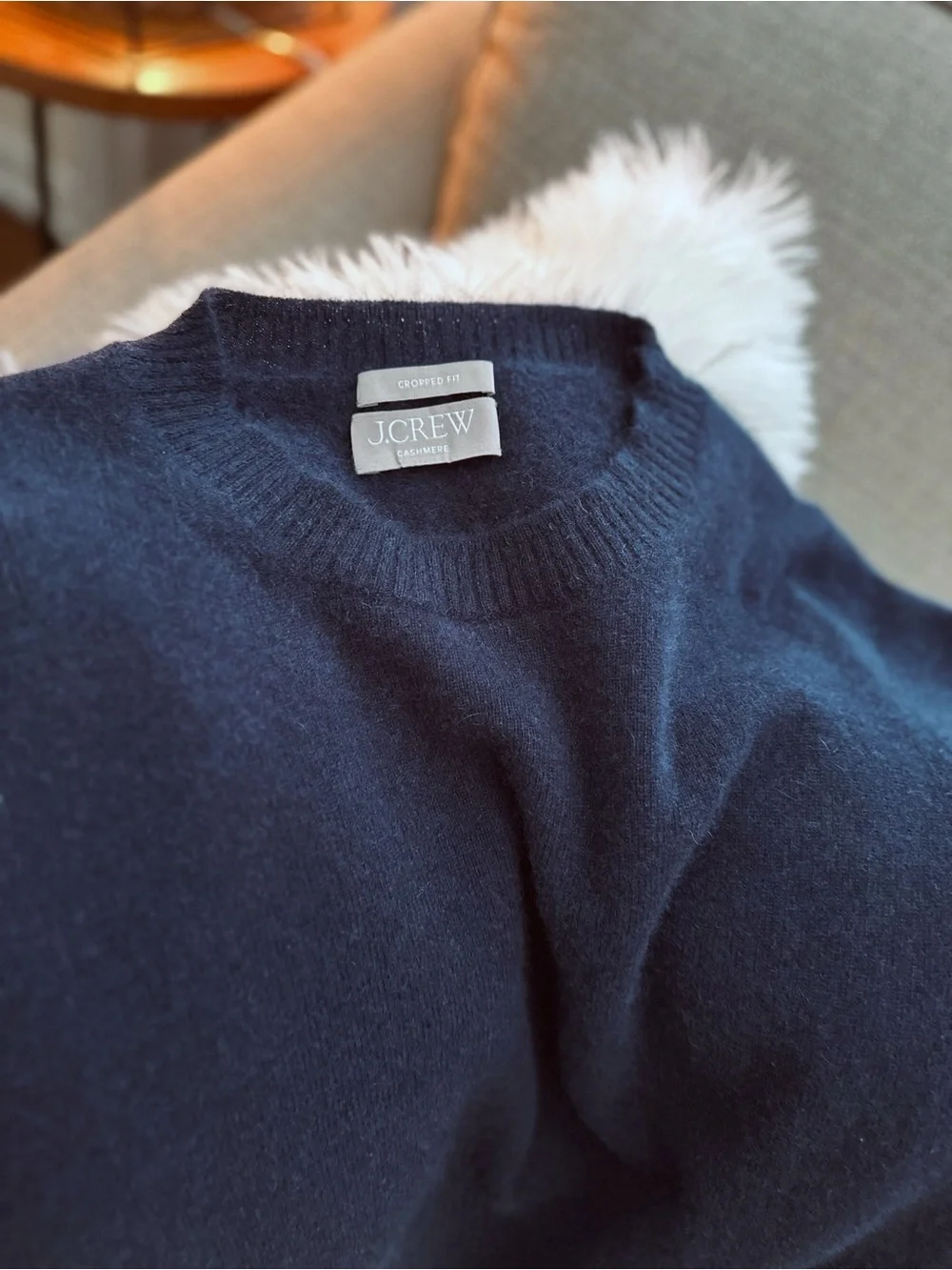 J. Crew Navy Crop Cashmere Sweater Excellent condition Size XS